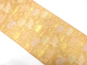 草木染　桐・竹・鳳凰文織り出し　袋帯